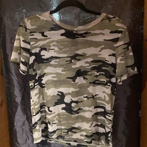 Mesh camo top